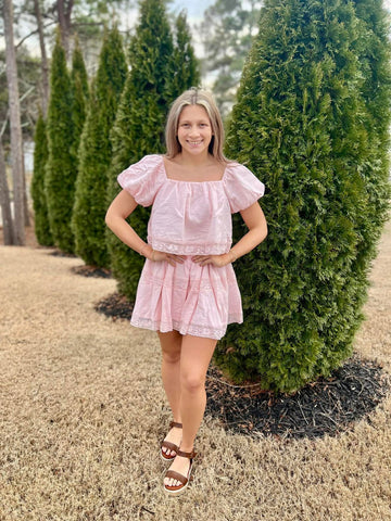 PINK LACE ROMPER