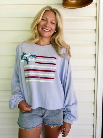 Coastal Ribbon Flag Pullover (Blue)