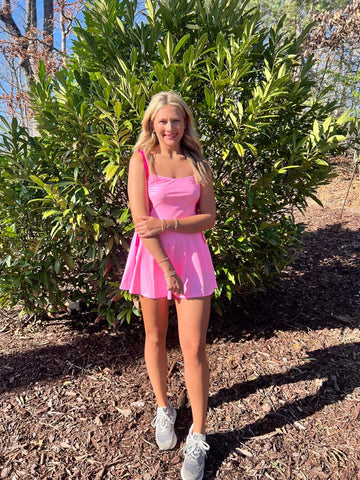 PINK PETAL CUT OUT ATHLETIC ROMPER
