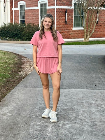 BLOSSOM CROP TEE / RUFFLE SKORT SET