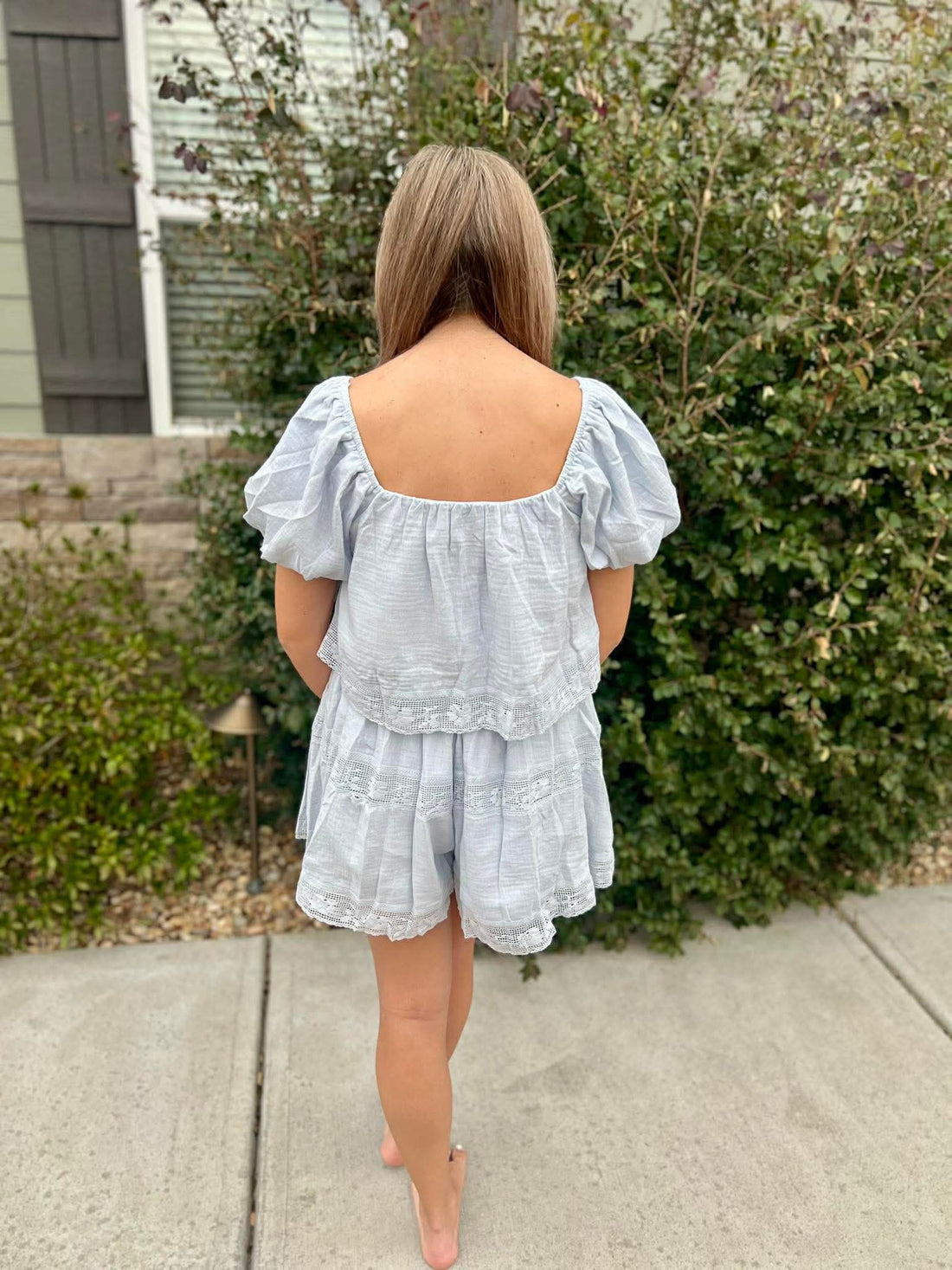 BLUE LACE ROMPER